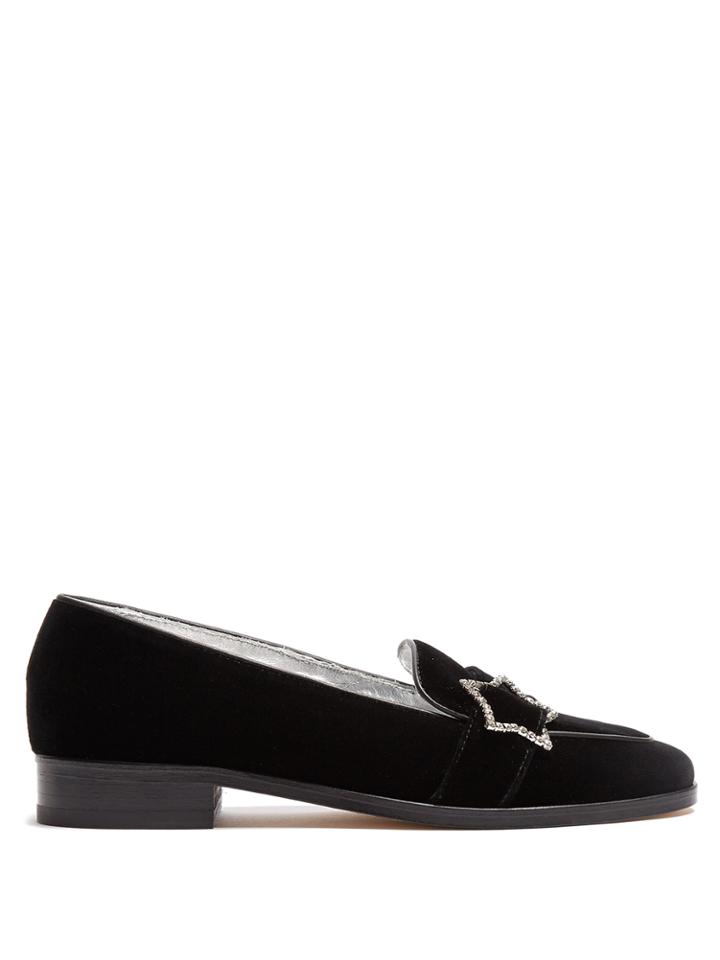 Alexachung Embellished-star Velvet Loafers