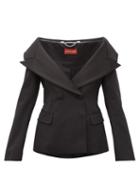 Matchesfashion.com Altuzarra - Darlene Off-the-shoulder Wool-blend Jacket - Womens - Black