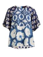 Matchesfashion.com Biyan - Suji Floral Print Silk Blouse - Womens - Navy Multi