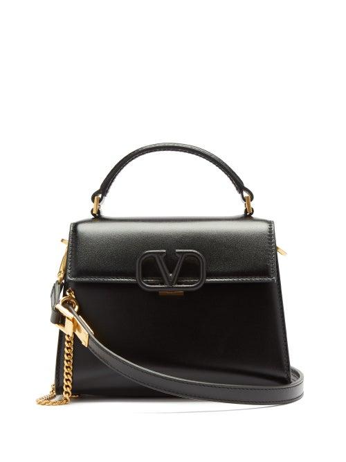 Matchesfashion.com Valentino Garavani - V-sling Mini Leather Shoulder Bag - Womens - Black