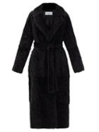 Matchesfashion.com Raey - Wrap-around Belted Shearling Coat - Womens - Black