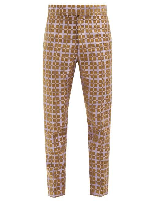 Matchesfashion.com Haider Ackermann - Checked-jacquard Trousers - Mens - Pink Multi