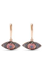 Ileana Makri Sapphire, Rodolites & Pink-gold Earrings