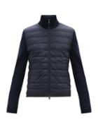 Matchesfashion.com Moncler - Down-quilted Wool-blend Cardigan - Mens - Navy
