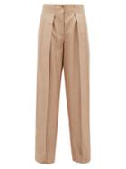 Matchesfashion.com Giuliva Heritage Collection - The Bernado Silk Blend Twill Trousers - Womens - Beige