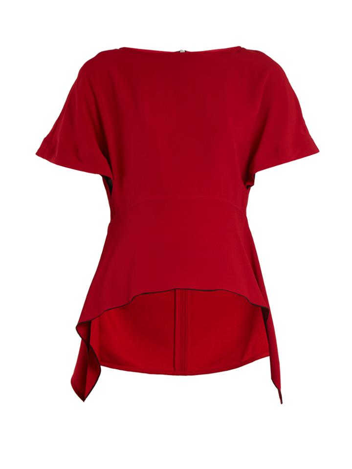 Proenza Schouler Boat-neck Curved-hem Crepe Top