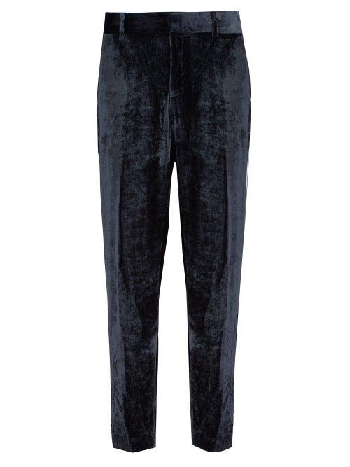 Matchesfashion.com Sies Marjan - Toby Silk Blend Ribbed Velvet Trousers - Mens - Grey