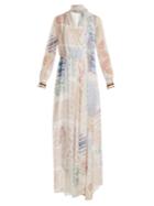 Chloé Block-print Silk-georgette Dress