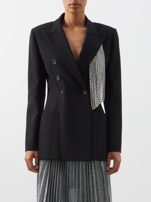 Christopher Kane - Crystal-embellished Crepe Tailored Blazer - Womens - Black