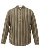 Matchesfashion.com Smr Days - Striped Cotton Tunic Shirt - Mens - Brown Multi