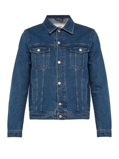 Matchesfashion.com Ami - Point Collar Denim Jacket - Mens - Denim