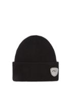 Matchesfashion.com Kjus - Truckstop Logo-patch Ribbed Wool-blend Beanie Hat - Mens - Black