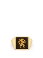 Matchesfashion.com Ferian - Wedgwood Ceramic Lion & Gold Signet Ring - Womens - Black