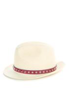 Valentino Rockstud Fedora Straw Hat
