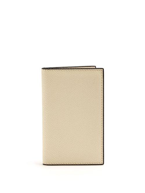 Matchesfashion.com Valextra - Bi Fold Leather Cardholder - Mens - Cream