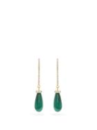 Matchesfashion.com Mateo - La Barre Diamond, Malachite & 14kt Gold Earrings - Womens - Green