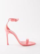 Amina Muaddi - Kim 105 Patent-leather Sandals - Womens - Pink