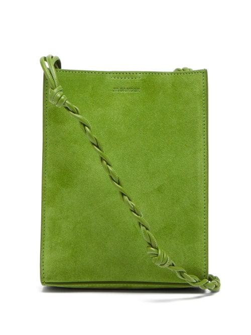 Ladies Bags Jil Sander - Tangle Small Braided-strap Suede Shoulder Bag - Womens - Green