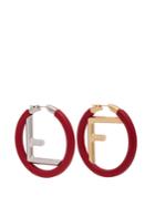 Fendi Orecchini Logo Leather Earrings