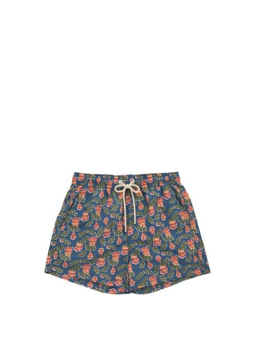Matchesfashion.com Atalaye - Tamaris Floral-print Swim Shorts - Mens - Blue