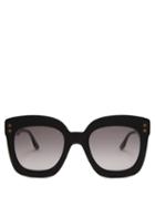 Matchesfashion.com Bottega Veneta - Oversized Square Cat Eye Sunglasses - Womens - Black