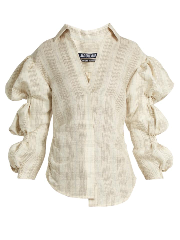 Jacquemus Puff-sleeved Silk-blend Shirt