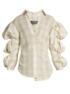 Jacquemus Puff-sleeved Silk-blend Shirt