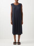 Pleats Please Issey Miyake - Sleeveless Technical-pleated Midi Dress - Womens - Black