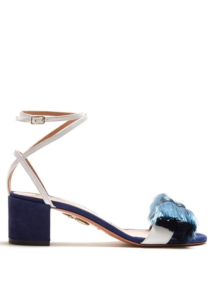 Aquazzura Lotus Blossom Ankle-tie Sandals