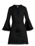 Matchesfashion.com Talitha - Floral Embroidered Cut Out V Neck Cotton Dress - Womens - Black