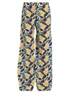 Kalmar Tropical Leaf-print Silk Crepe De Chine Trousers