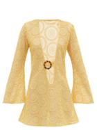 Matchesfashion.com Dodo Bar Or - Jane Cotton Crocheted-lace Mini Dress - Womens - Yellow