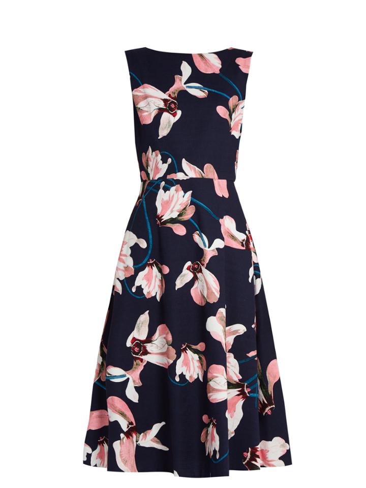 Erdem Maia Kayo Lily-print Sleeveless Canvas Dress