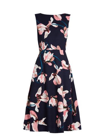 Erdem Maia Kayo Lily-print Sleeveless Canvas Dress