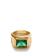 Timeless Pearly - Crystal & Gold-plated Ring - Womens - Green Gold