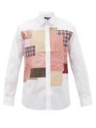 Matchesfashion.com Junya Watanabe - Patchwork Cotton-poplin Shirt - Mens - White Multi