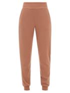 Commando - High-rise Ribbed-jersey Track Pants - Womens - Brown