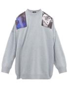 Matchesfashion.com Raf Simons - Blue Velvet Print Wool Sweater - Mens - Light Blue