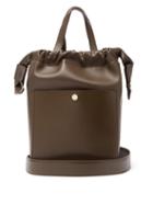Matchesfashion.com Sophie Hulme - Knot Leather Shoulder Bag - Womens - Dark Brown