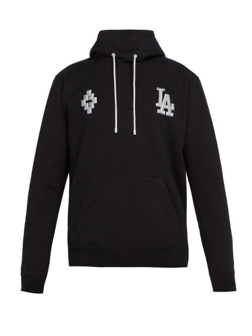 Matchesfashion.com Marcelo Burlon - La Dodgers Embroidered Cotton Hooded Sweatshirt - Mens - Black