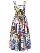Matchesfashion.com Dolce & Gabbana - Patchwork Floral-print Poplin Dress - Womens - White Multi