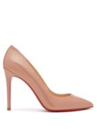 Matchesfashion.com Christian Louboutin - Pigalle Patent Leather Pumps - Womens - Nude