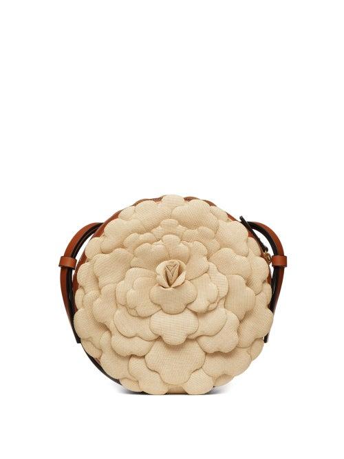 Matchesfashion.com Valentino Garavani - Atelier Round Petal-effect Canvas Cross-body Bag - Womens - Tan Multi