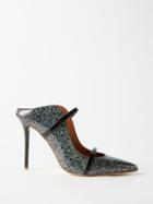 Malone Souliers - Maureen 100 Glitter Patent-leather Mules - Womens - Black