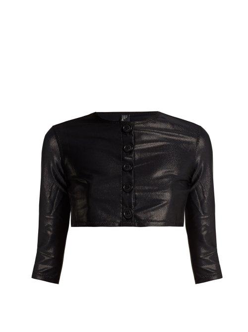 Matchesfashion.com Lisa Marie Fernandez - Cropped Sleeve Cardigan - Womens - Black