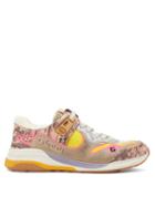 Matchesfashion.com Gucci - Ultrapace Leather And Mesh Trainers - Womens - Beige Silver