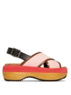 Matchesfashion.com Marni - Slingback Neoprene Flatform Sandals - Womens - Pink