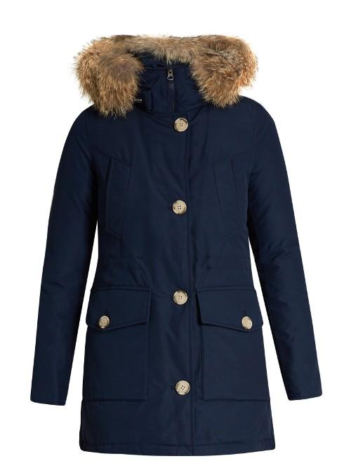 Woolrich John Rich & Bros. Arctic Fur-trimmed Cotton-blend Canvas Parka