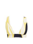 Ladies Beachwear Cala De La Cruz - Isabella Leaf-print Triangle Bikini Top - Womens - Yellow White