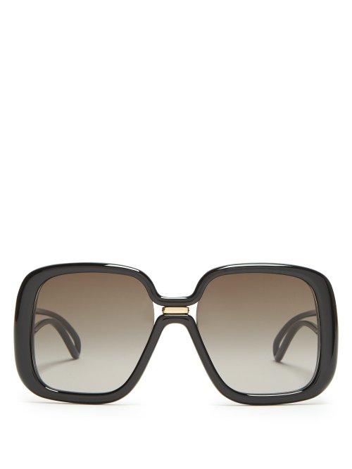 Matchesfashion.com Givenchy - Oversized Square Frame Acetate Sunglasses - Womens - Black